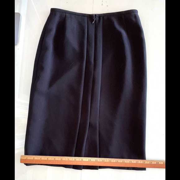 WOMENS STRAIGHT LINE BLACK SKIRT SIZE 2 LINED PLEATED ZIPPER HOOK & EYE - Picture 5 of 10